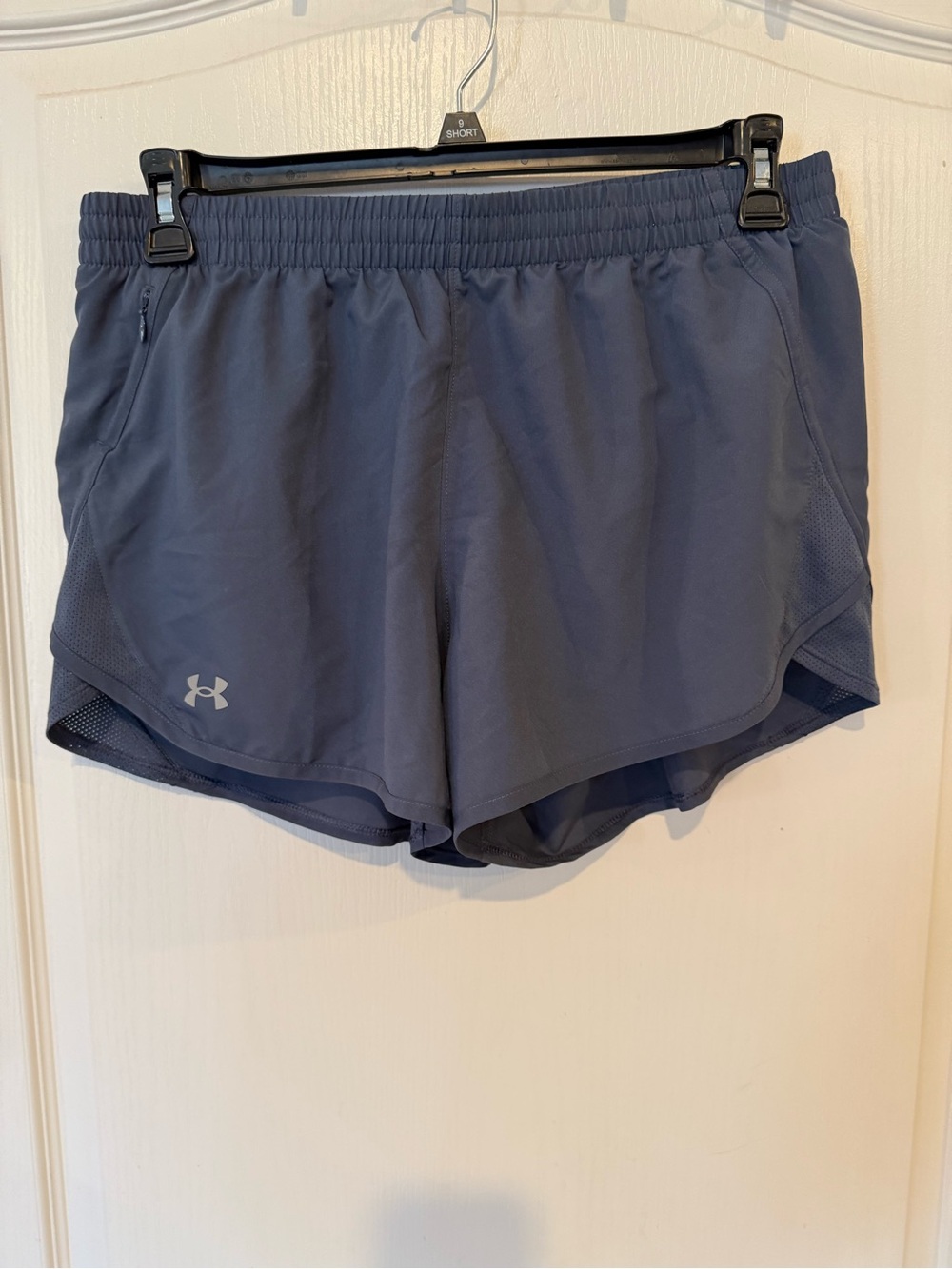 Under Armour grey-blue Fly-By 3" athletic active running Shorts large new w tag